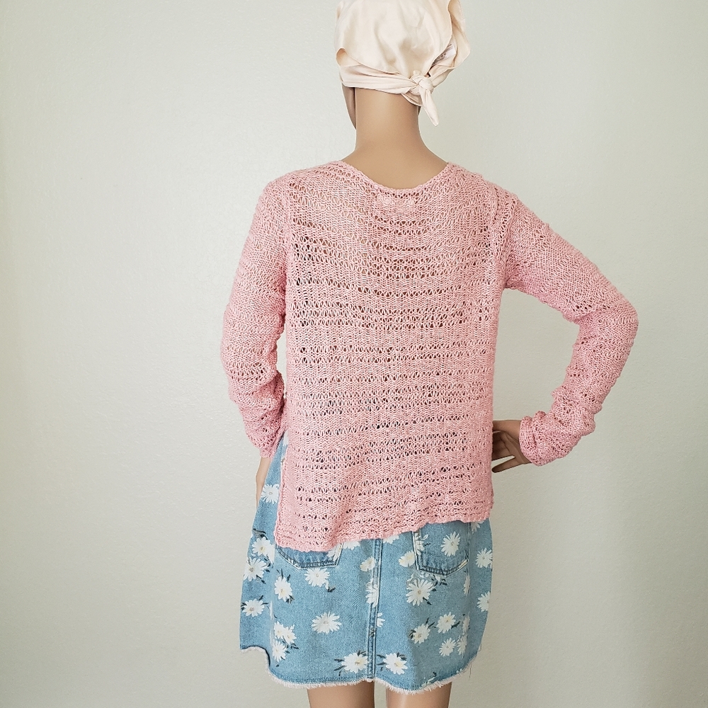 Hollister Pink Crochet Long Sleeve Top - Picture 3 of 8